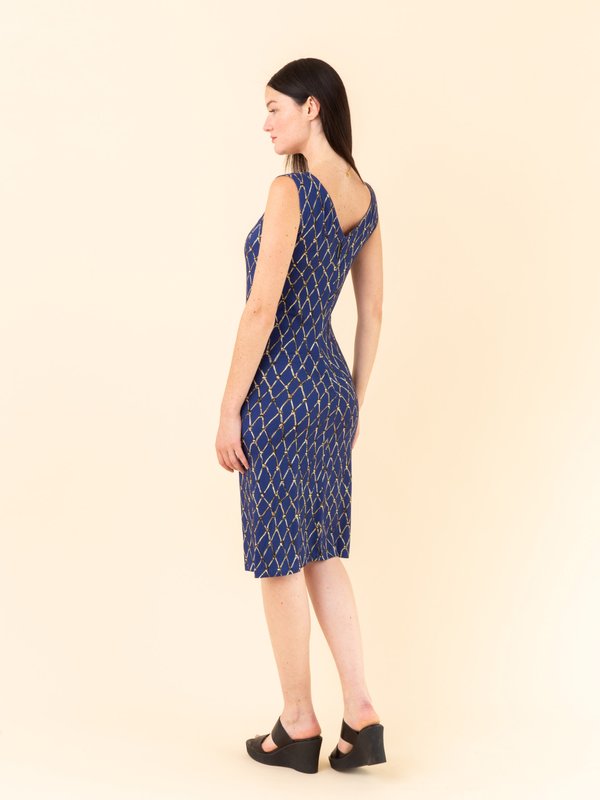 dark blue net pattern Ondine dress_14