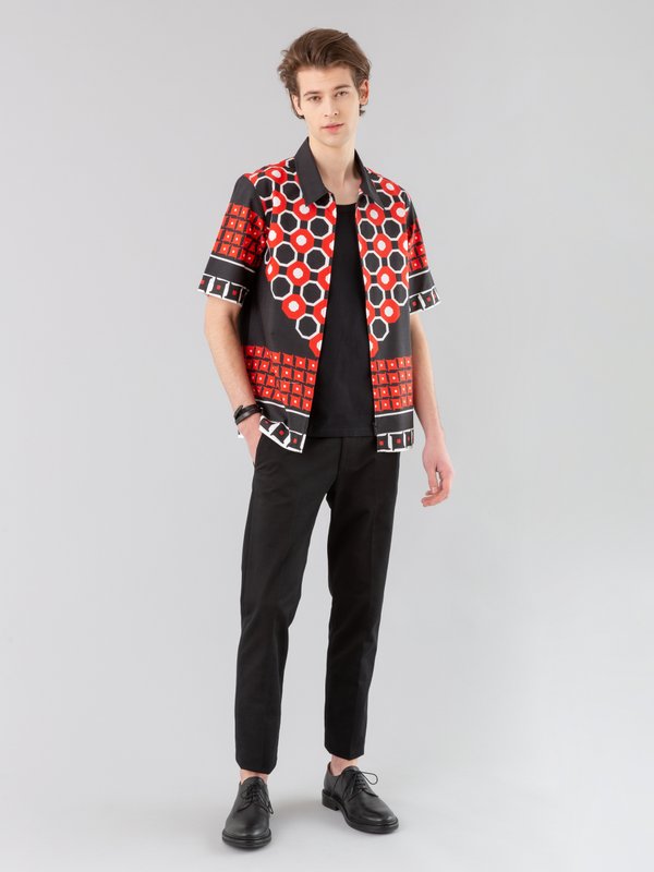 black and red zipped shirt with graphic print_12