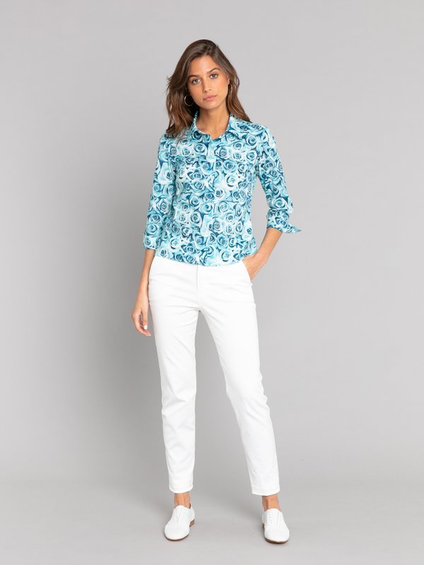 turquoise siloe shirt with roses print_11