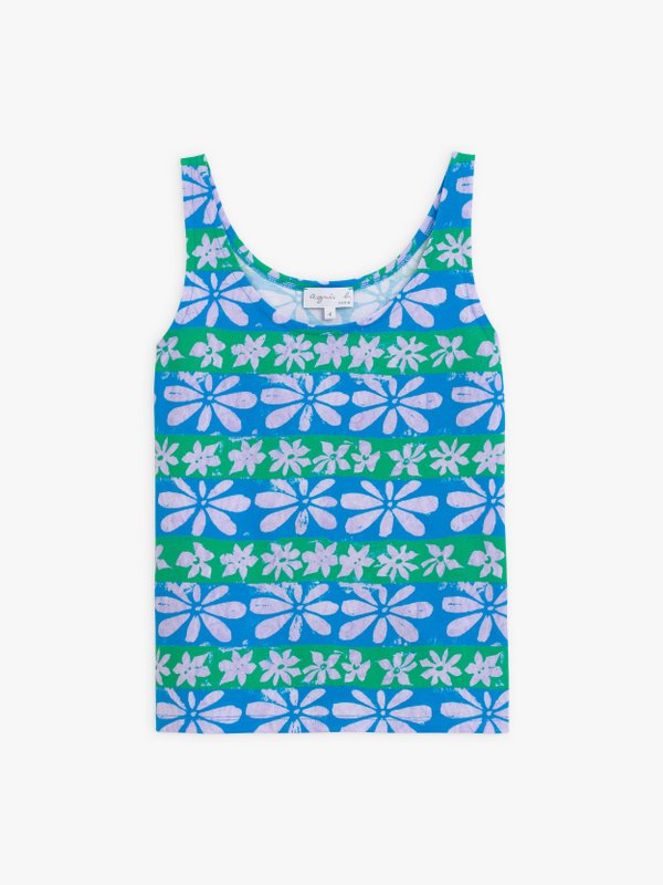 blue and green P.P artist design Nell tank top_1
