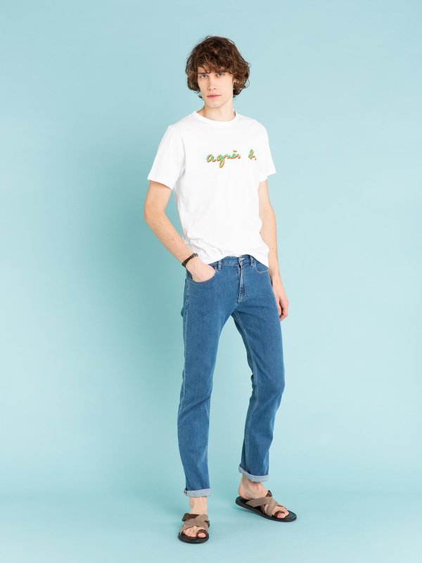 white coulos t-shirt with "agnÃ¨s b." embroidery_11