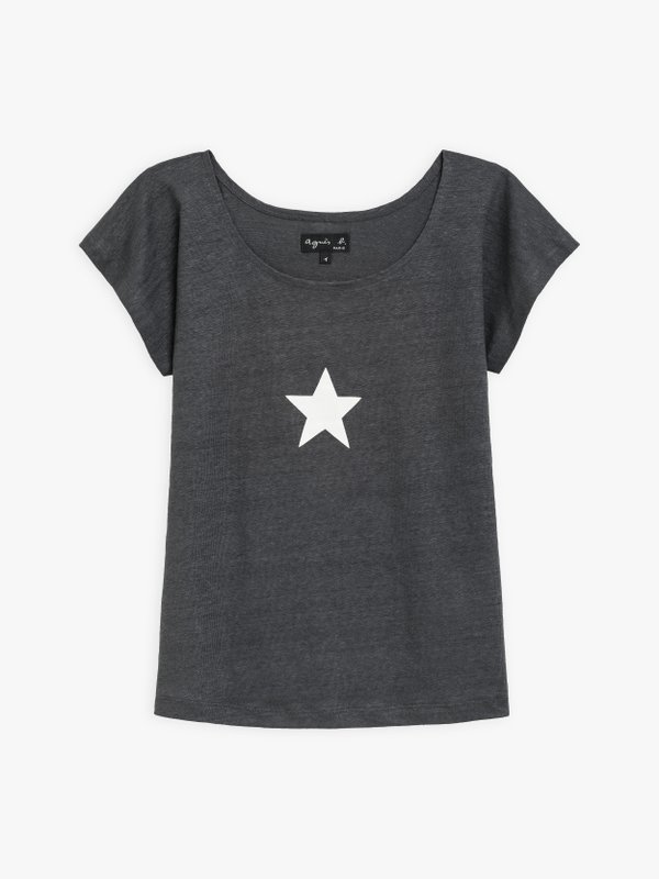 dark grey linen Malaisie star t-shirt_1