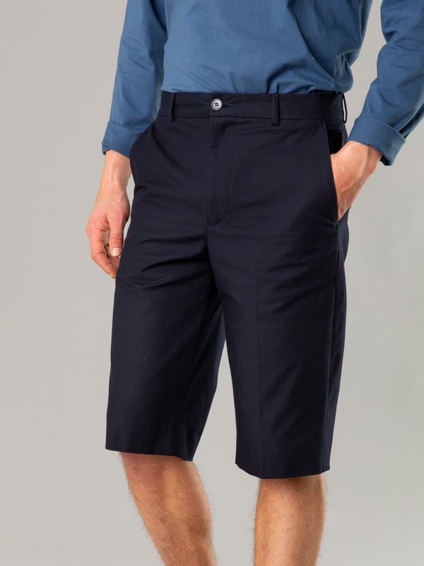 navy blue stretch cotton bermuda shorts_12