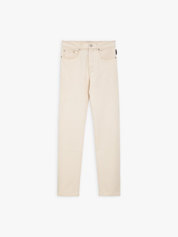beige cotton twill #1 slim jeans_1