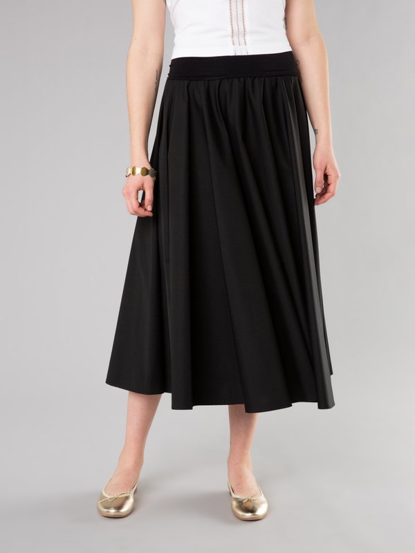 black cotton poplin Tabou skirt_12