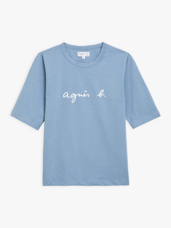 pastel blue "agnÃ¨s b." Brando t-shirt with elbow-length sleeves_1