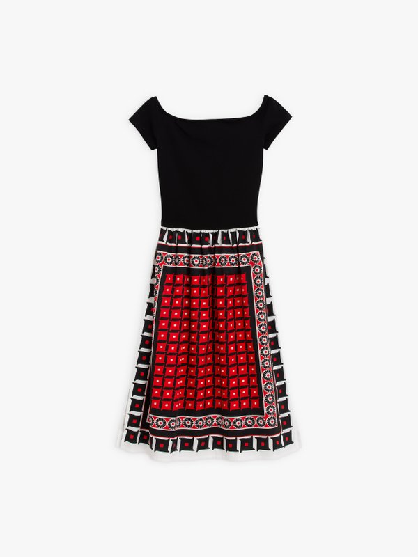 black and red geometric print Cristal dress_1