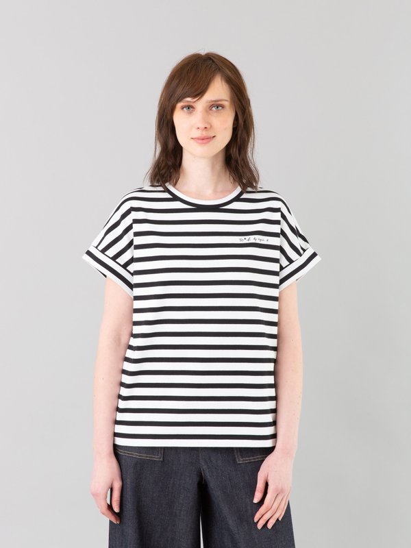 white and black To b. by agnÃ¨s b. striped t-shirt_13
