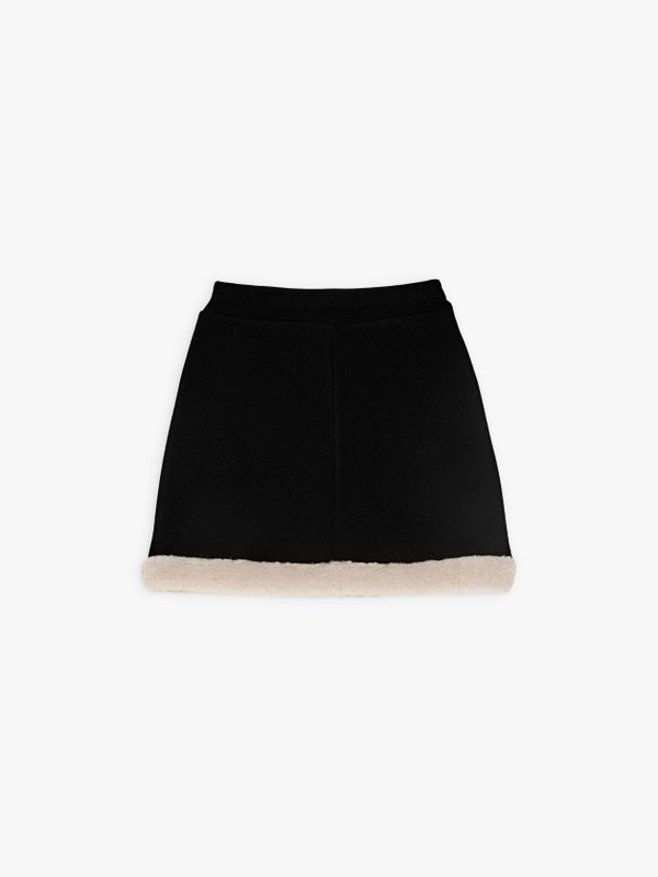 Oppo fourrure skirt in black cotton fleece_1