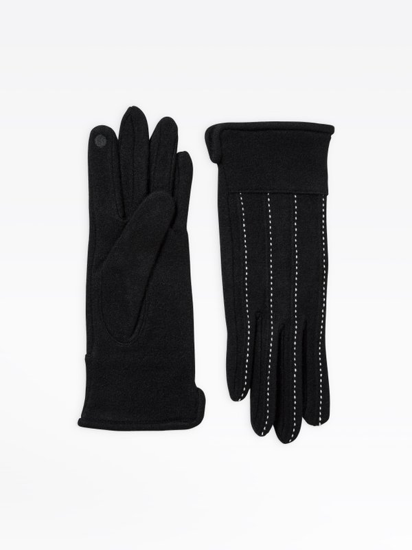 black wool PiquÃ©s gloves_1