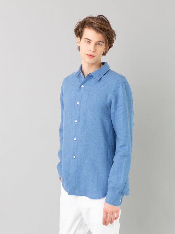 Persian blue linen Andy shirt_13